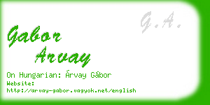 gabor arvay business card