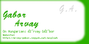 gabor arvay business card